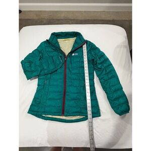 Sierra Designs Turquoise Quilted Puffer Jacket Womens Small Full Zip Outdoor